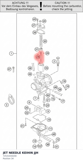 Diagram preview: JET NEEDLE KEIHIN JJH (72531034200)