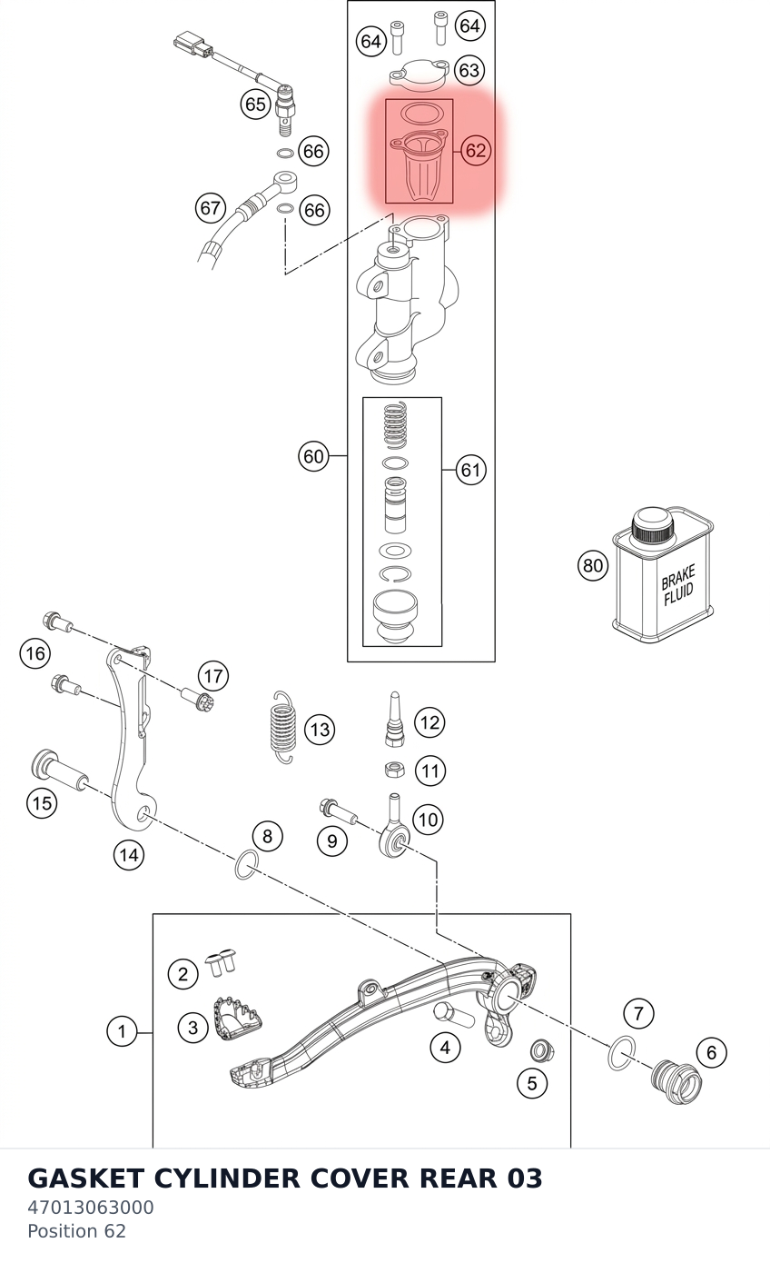 Diagram preview: GASKET CYLINDER COVER REAR 03 (47013063000)