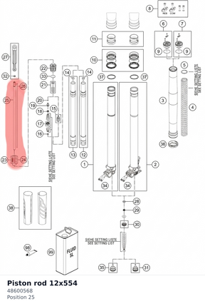 Diagram preview: Piston rod 12x554 (48600568)