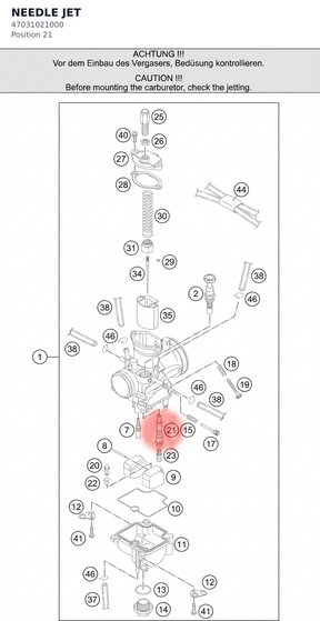 Diagram preview: NEEDLE JET (47031021000)