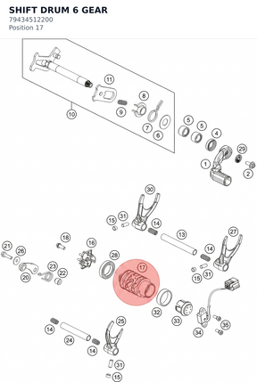 Diagram preview: SHIFT DRUM 6 GEAR (79434512200)