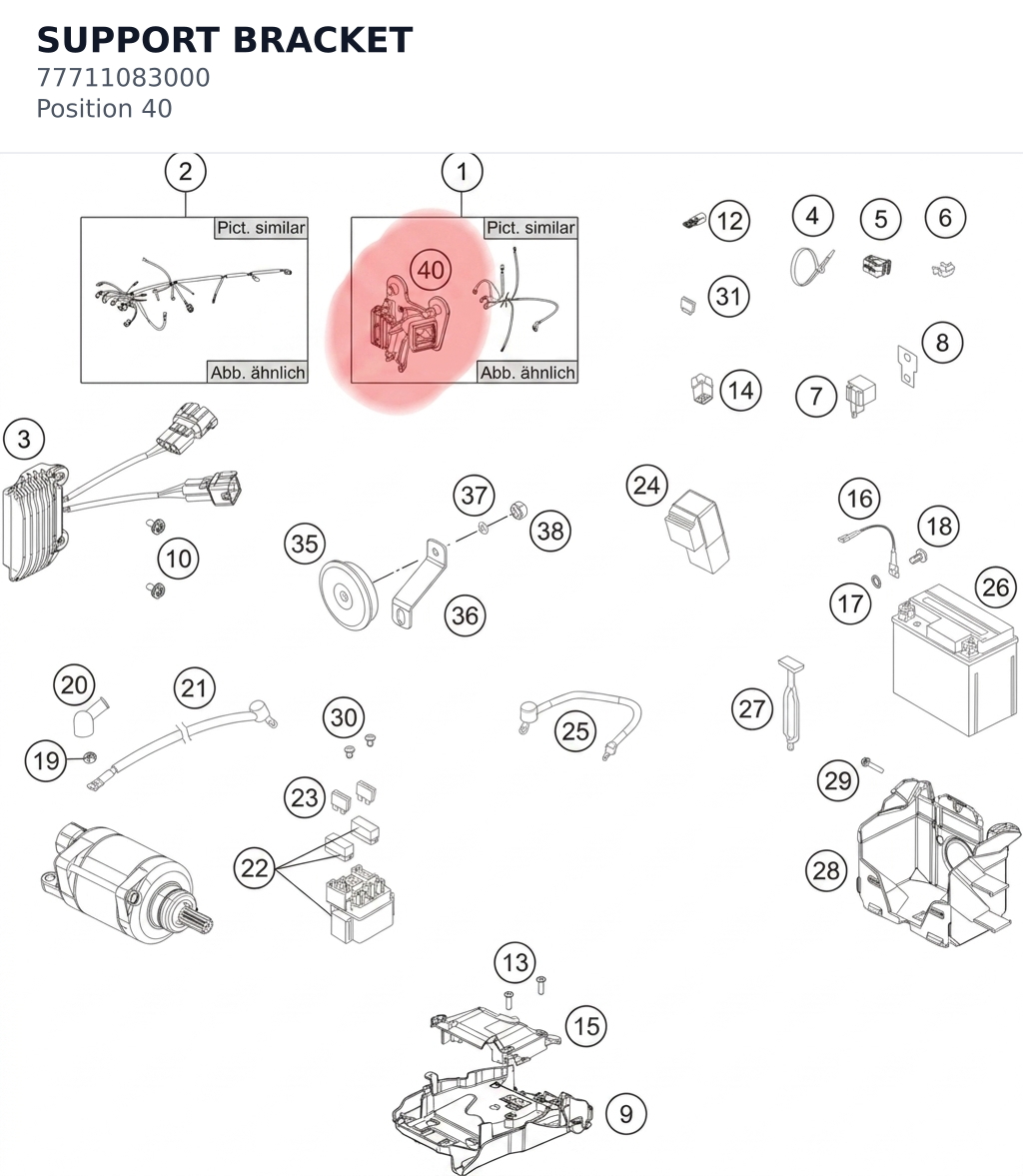 Diagram preview: SUPPORT BRACKET (77711083000)