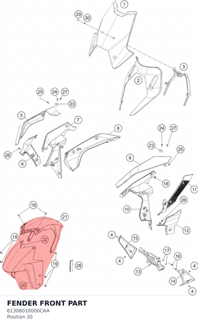 Diagram preview: FENDER FRONT PART (61308010000CAA)
