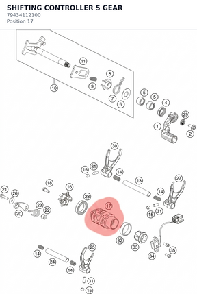 Diagram preview: SHIFTING CONTROLLER 5 GEAR (79434112100)