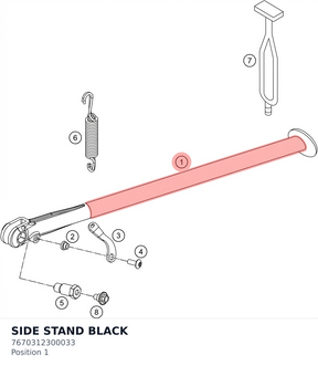 Diagram preview: SIDE STAND BLACK (7670312300033)