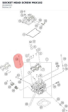 Diagram preview: SOCKET HEAD SCREW M6X102 (J912061023)