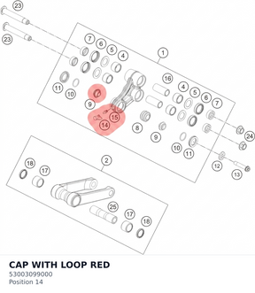 Diagram preview: CAP WITH LOOP RED (53003099000)