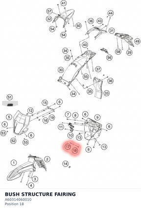 Diagram preview: BUSH STRUCTURE FAIRING (A60314060010)