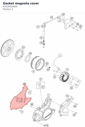 Diagram preview: Gasket magneto cover (93530040000)