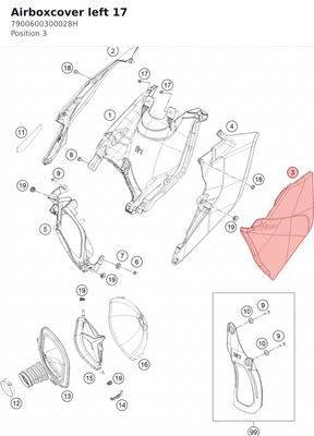 Diagram preview: Airboxcover left 17 (7900600300028H)