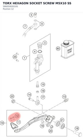 Diagram preview: TORX HEXAGON SOCKET SCREW M5X10 SS (58605083010S)