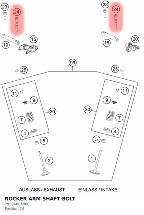 Diagram preview: ROCKER ARM SHAFT BOLT (79536084000)