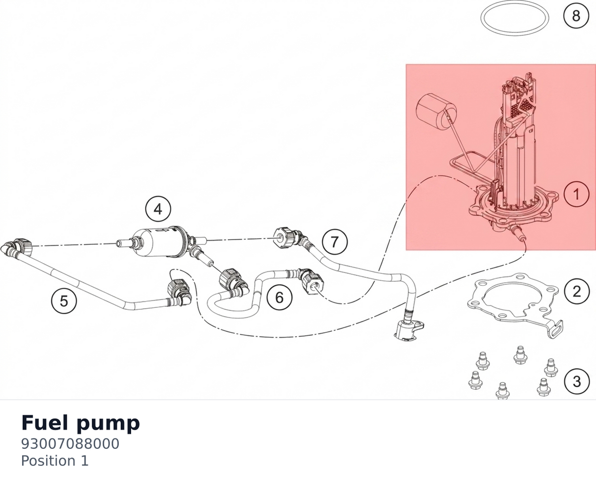 Diagram preview: Fuel pump (93007088000)