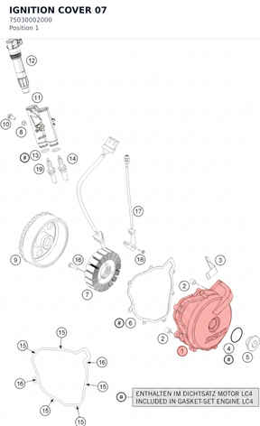 Diagram preview: IGNITION COVER            07 (75030002000)