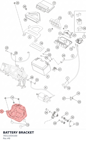 Diagram preview: BATTERY BRACKET (76511054100)