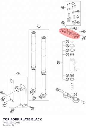 Diagram preview: TOP FORK PLATE BLACK (7000103402030)