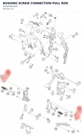 Diagram preview: BUSHING SCREW CONNECTION PULL ROD (A63604083010)