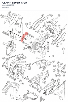 Diagram preview: CLAMP LEVER RIGHT (60408008052)