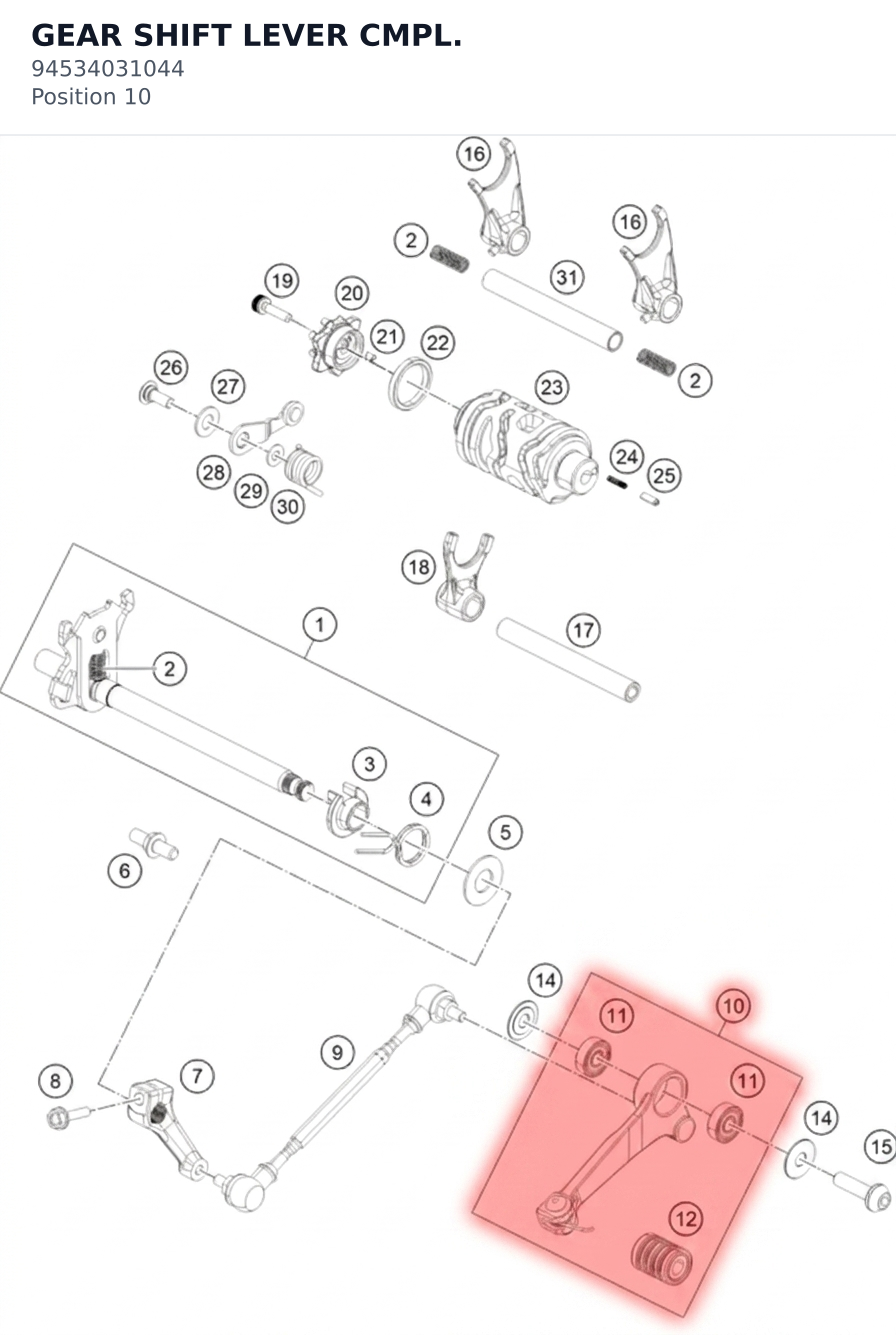 Diagram preview: GEAR SHIFT LEVER CMPL. (94534031044)