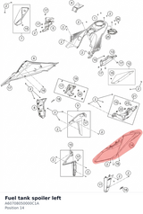 Diagram preview: Fuel tank spoiler left (A60708050000C1A)