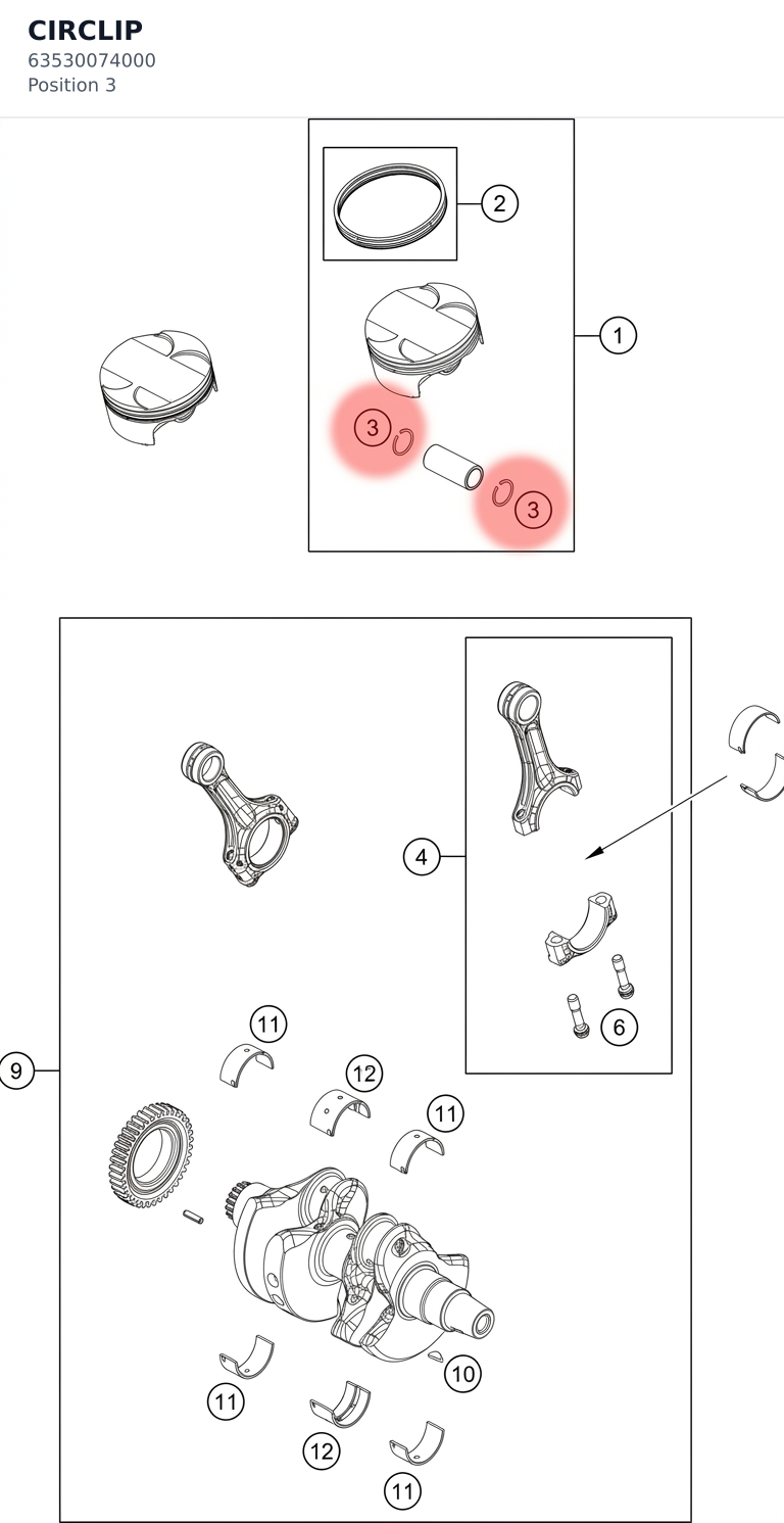 Diagram preview: CIRCLIP (63530074000)