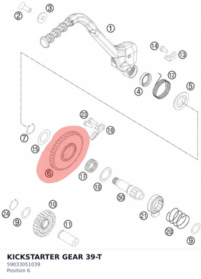 Diagram preview: KICKSTARTER GEAR 39-T (59033051039)