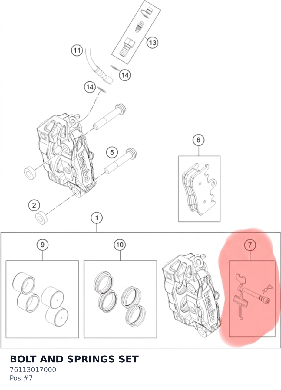 Diagram preview: BOLT AND SPRINGS SET (76113017000)