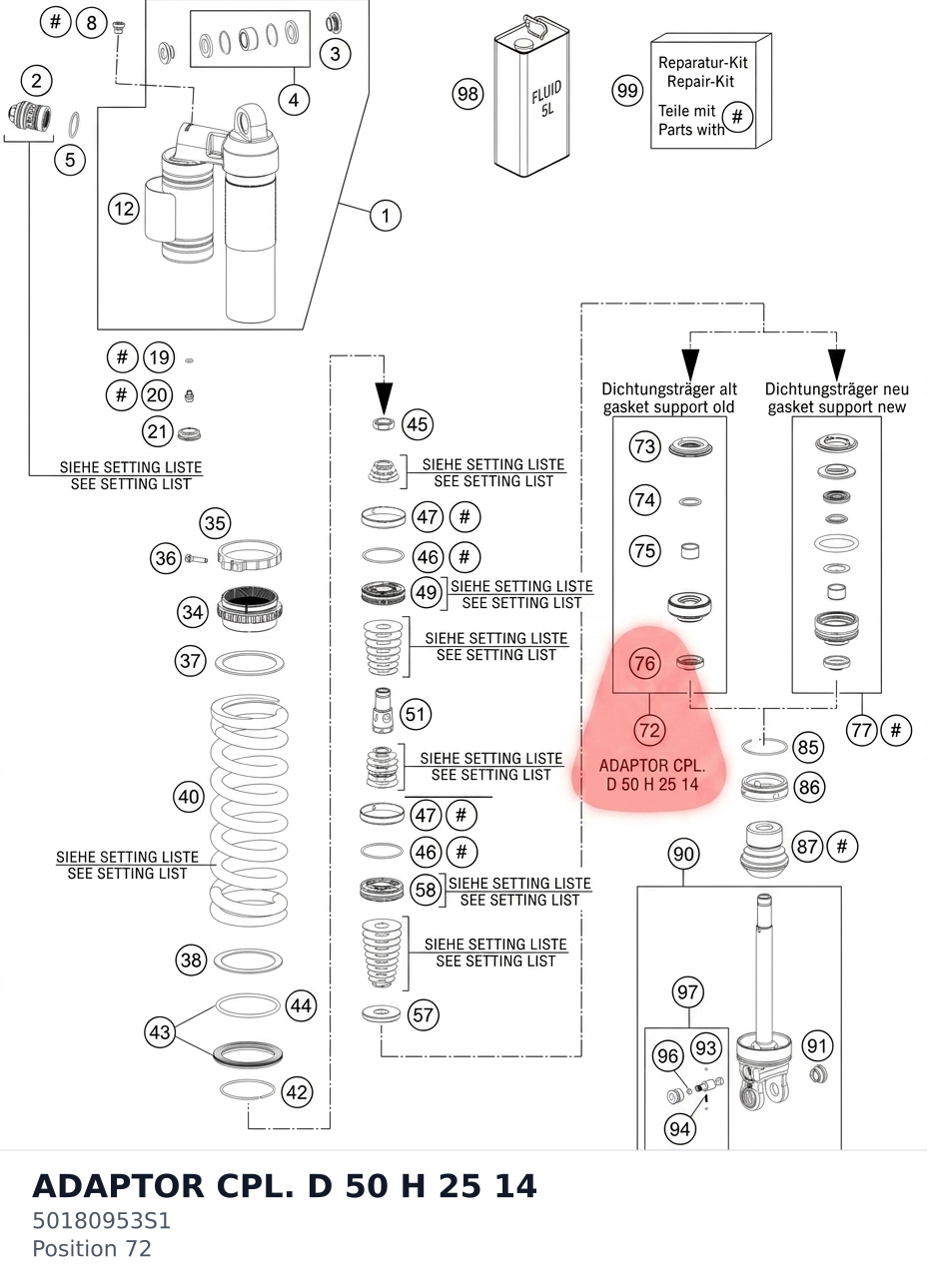 Diagram preview: ADAPTOR CPL. D 50 H 25      14 (50180953S1)