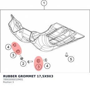 Diagram preview: RUBBER GROMMET 17,5X9X3 (78903090010M01)