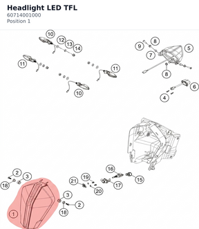 Diagram preview: Headlight LED TFL (60714001000)