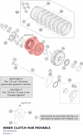 Diagram preview: INNER CLUTCH HUB MOVABLE (75032002002)