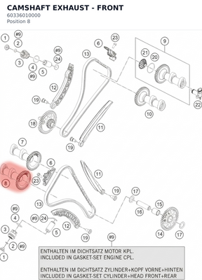 Diagram preview: CAMSHAFT EXHAUST - FRONT (60336010000)