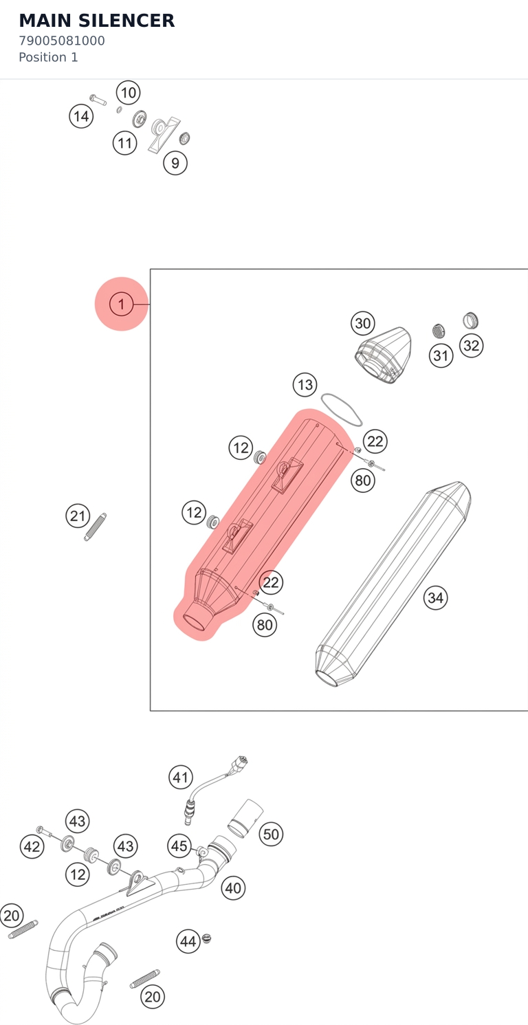 Diagram preview: MAIN SILENCER (79005081000)