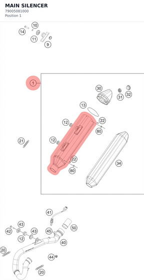 Diagram preview: MAIN SILENCER (79005081000)