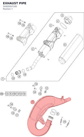 Diagram preview: EXHAUST PIPE (50405007100)