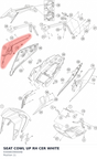 Diagram preview: SEAT COWL UP RH CER WHITE (93008039000AB)