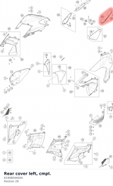Diagram preview: Rear cover left, cmpl. (61908044044)