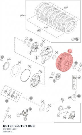 Diagram preview: OUTER CLUTCH HUB (77232001173)