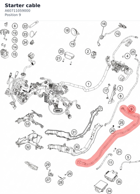 Diagram preview: Starter cable (A60711059000)