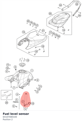 Diagram preview: Fuel level sensor (64107080100)