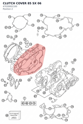 Diagram preview: CLUTCH COVER 85 SX          06 (47030001100)