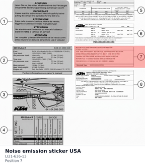 Diagram preview: Noise emission sticker USA (LI21-636-13)