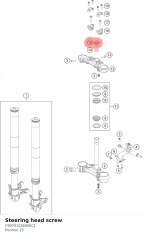 Diagram preview: Steering head screw (C90701036000C1)