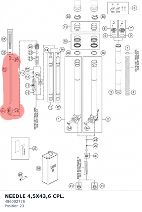 Diagram preview: NEEDLE 4,5X43,6 CPL. (48600277S)