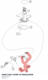 Diagram preview: HOSE FUEL FILTER TO REGULATOR (93807018100)