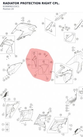 Diagram preview: RADIATOR PROTECTION RIGHT CPL. (61908061133C1)