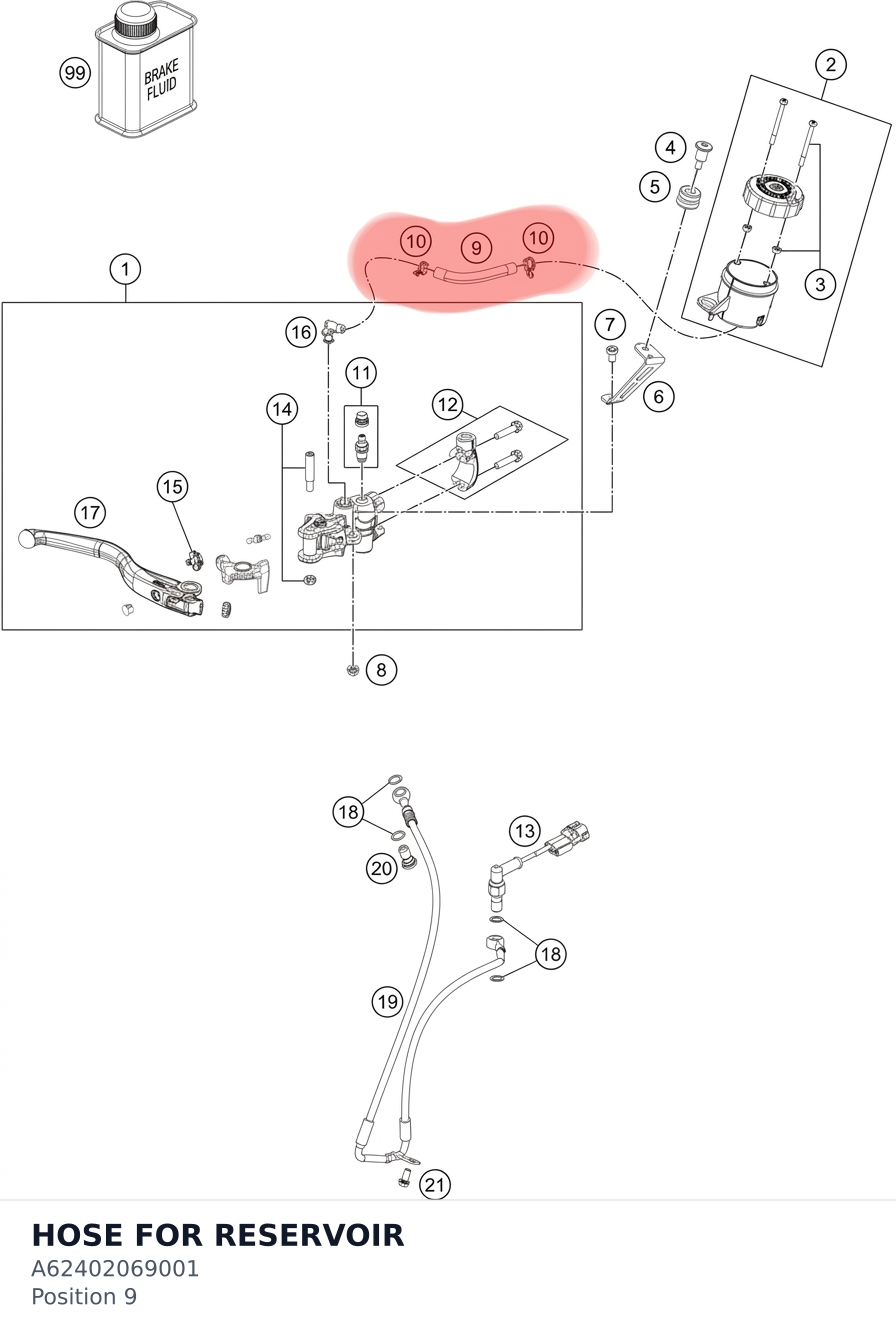 Diagram preview: HOSE FOR RESERVOIR (A62402069001)
