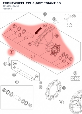 Diagram preview: FRONTWHEEL CPL.1,6X21''GIANT 6D (7810900164430)