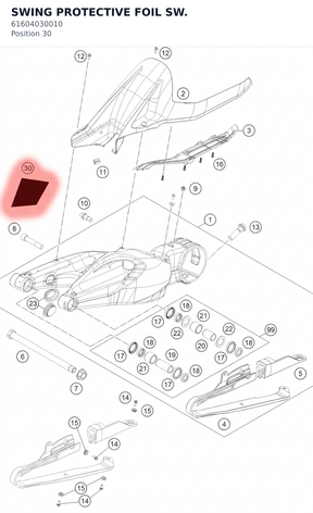 Diagram preview: SWING PROTECTIVE FOIL SW. (61604030010)