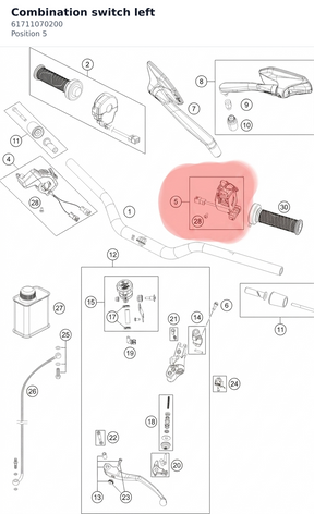 Diagram preview: Combination switch left (61711070200)